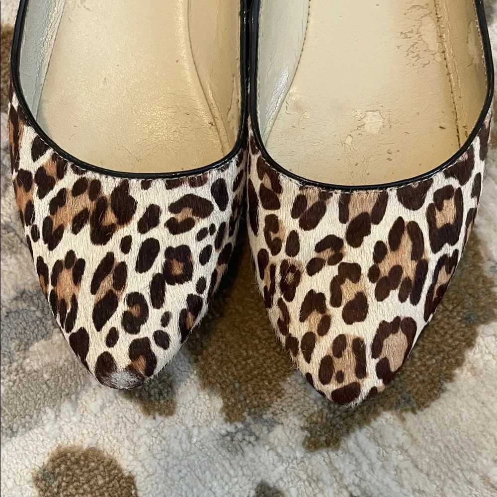 Nine West Leopard Print Calf Hair Flats Size 7 Almond Toe Slip On